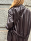 Trench lungo in ecopelle con fibbia