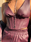 Top in ecopelle con bustino