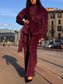 Pantaloni cargo bordeaux effetto camoscio