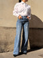 Jeans a palazzo con strass