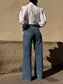 Jeans a palazzo con strass