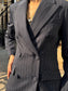 Tailleur blu gessato