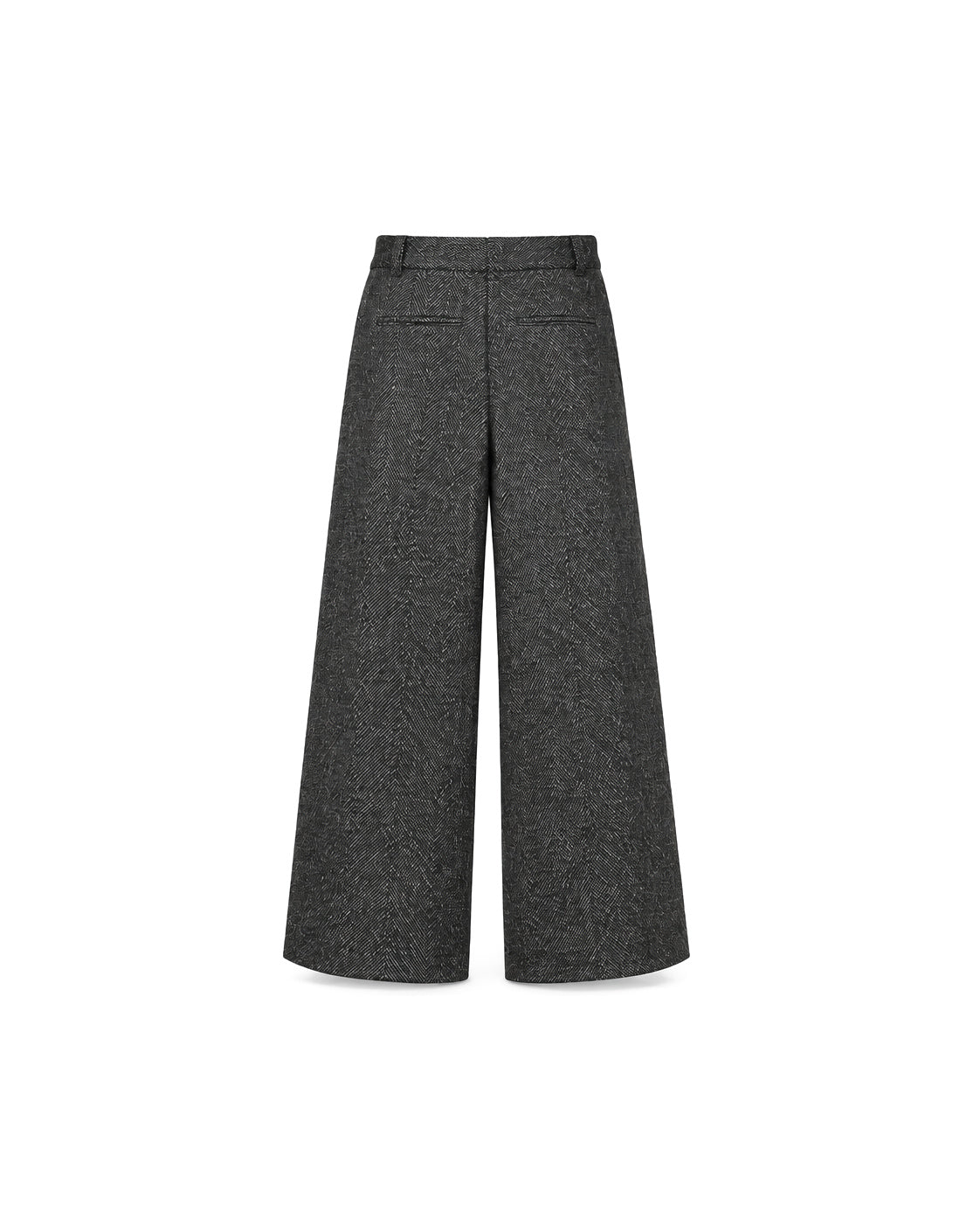 Pantaloni palazzo grigi spigati effetto lana – retro