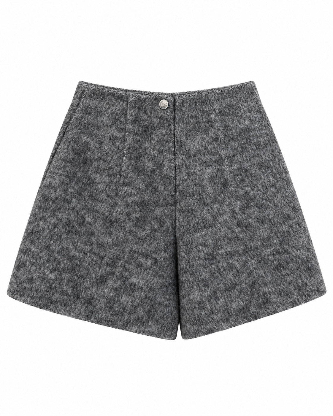 Shorts grigi effetto lana - fronte