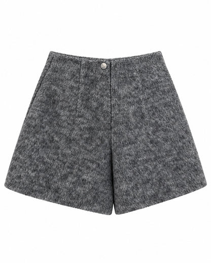Shorts grigi effetto lana - fronte