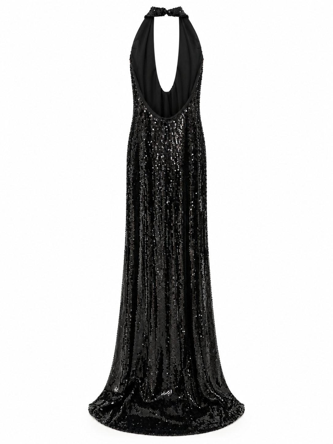 Abito lungo nero in paillettes - Vista posteriore