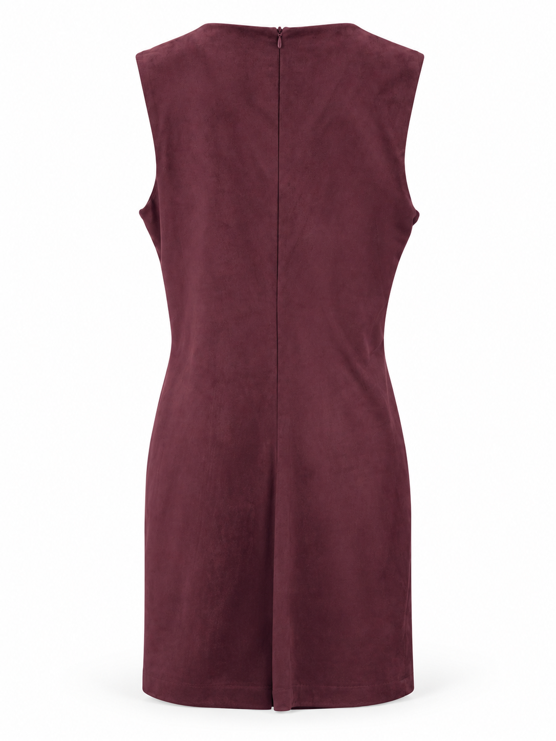 Abito mini bordeaux drappeggiato effetto camoscio - Retro