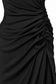 Abito lungo nero drappeggiato con schiena scoperta - arriccio-spacco