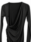 Abito lungo nero drappeggiato con schiena scoperta - scollo-schiena