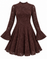 Abito scamosciato paisley dalla linea ad A – fronte