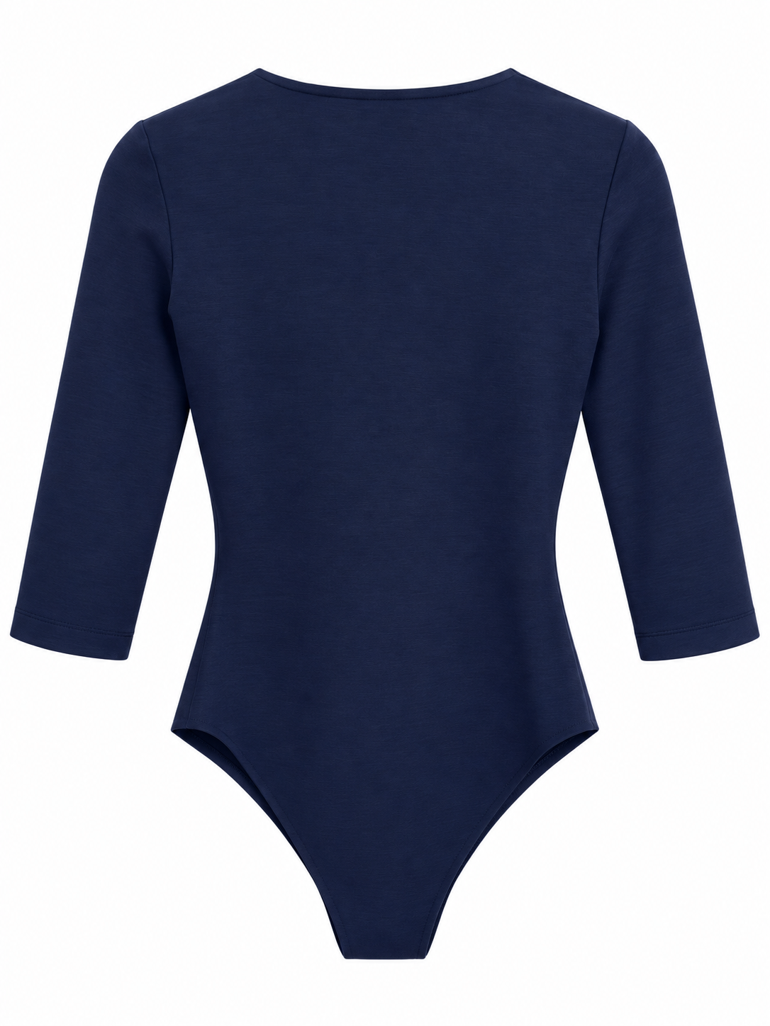 Body blu con scollo squadrato e maniche a tre quarti - retro