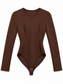 Body marrone a maniche lunghe: vista frontale