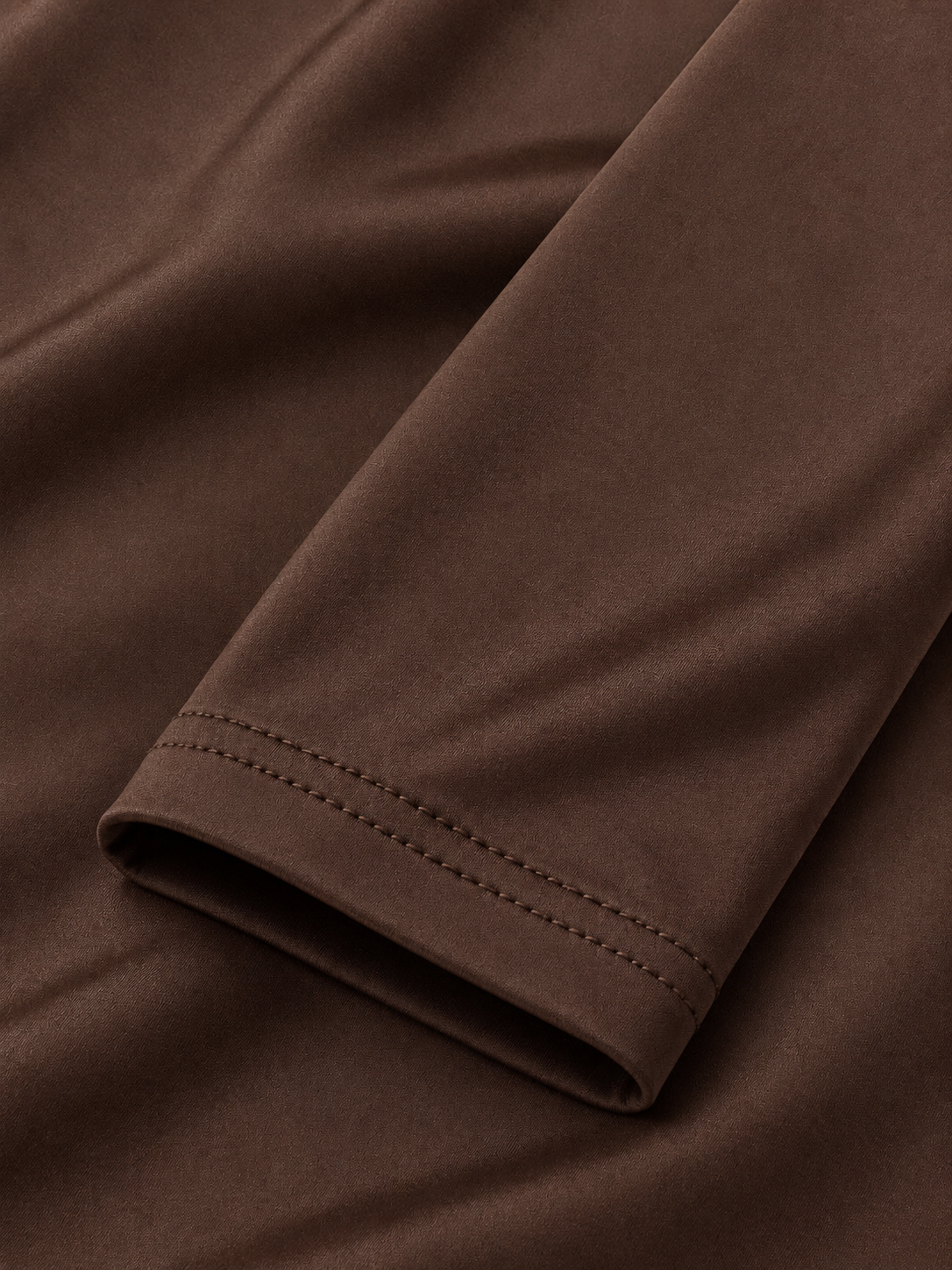 Body marrone lucido con scollo a goccia - tessuto