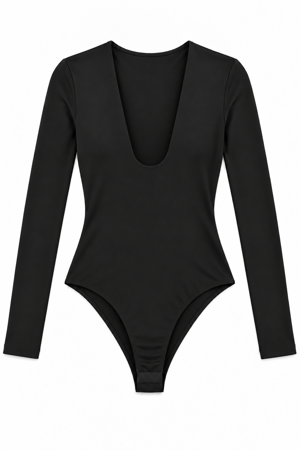 Body nero con scollo a U - Vista frontale