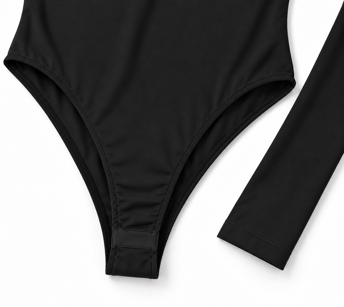Body nero con scollo a U - Dettaglio chiusura e finiture