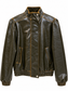Bomber verde oliva effetto pelle - fronte