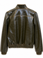 Bomber verde oliva effetto pelle - retro