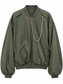 Bomber verde militare con catena di cristalli - fronte