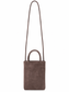 Borsa marrone in vera pelle scamosciata con tracolla lunga
