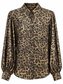 Camicia animalier con cristallini neri - fronte