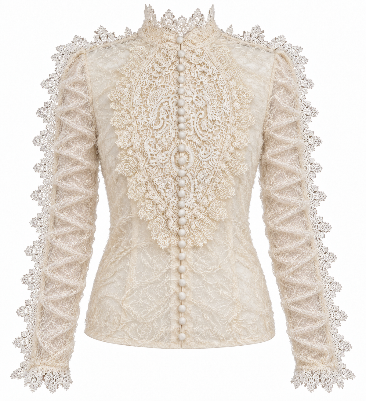 Camicia avorio in pizzo fronte
