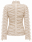 Camicia avorio retro con pieghe e zip