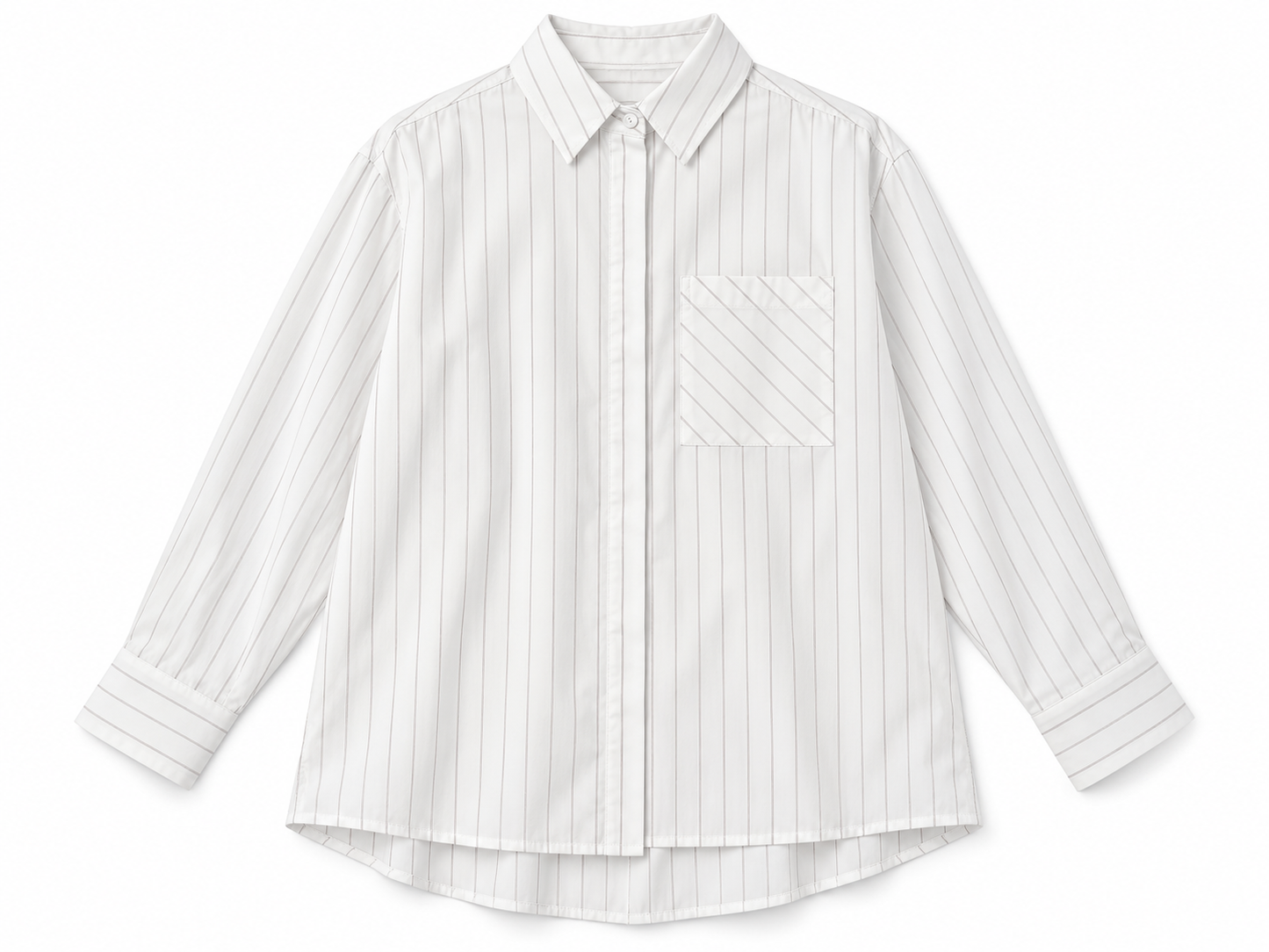 Camicia bianca a righe sottili - Fronte