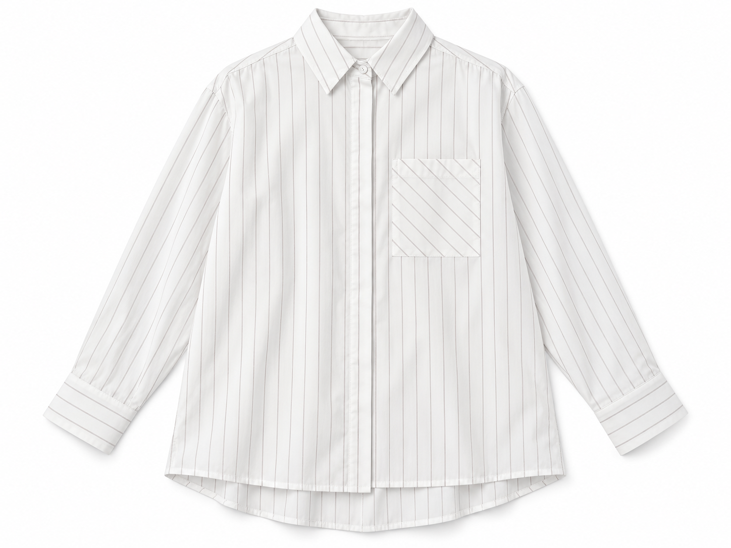 Camicia bianca a righe sottili - Fronte
