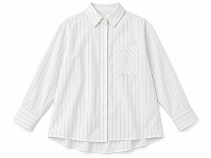 Camicia bianca a righe sottili - Fronte
