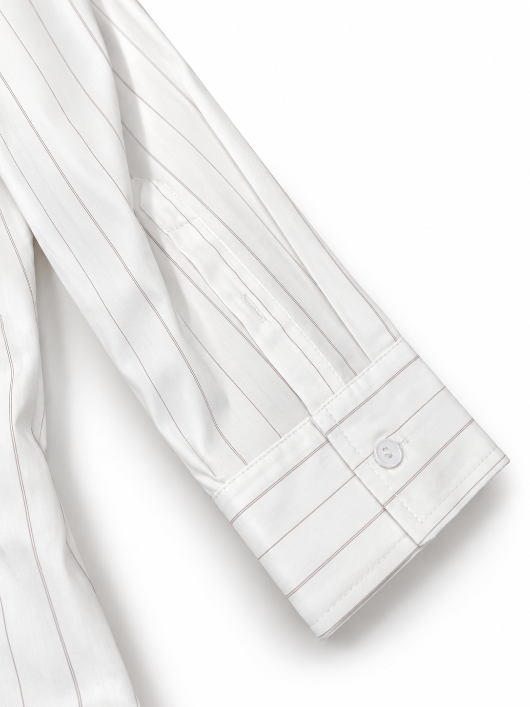 Camicia bianca a righe sottili - Dettaglio polsino
