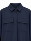Camicia blu con tasche a pattina — colletto-tasche