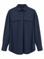 Camicia blu con tasche a pattina — fronte