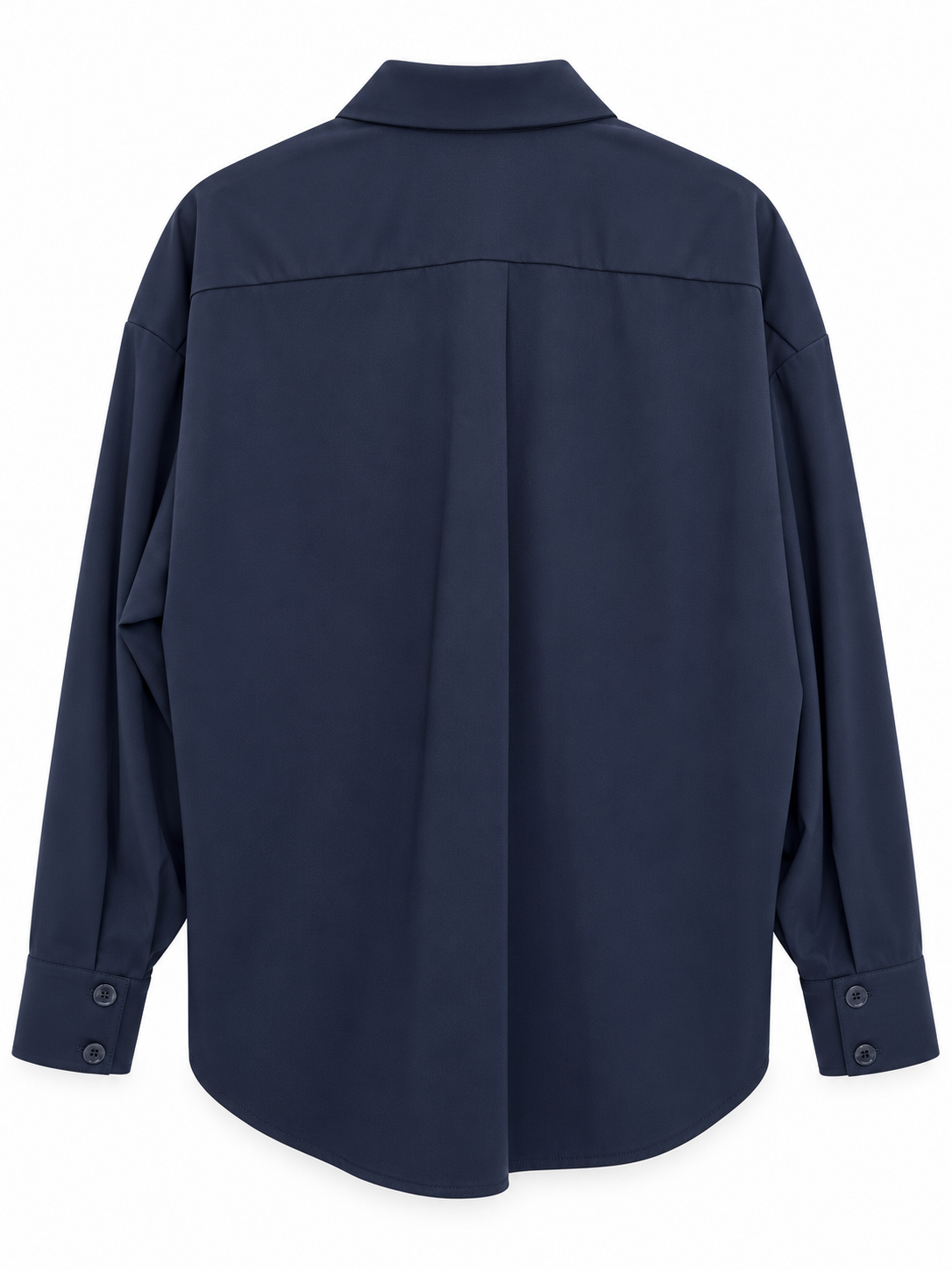 Camicia blu con tasche a pattina — retro