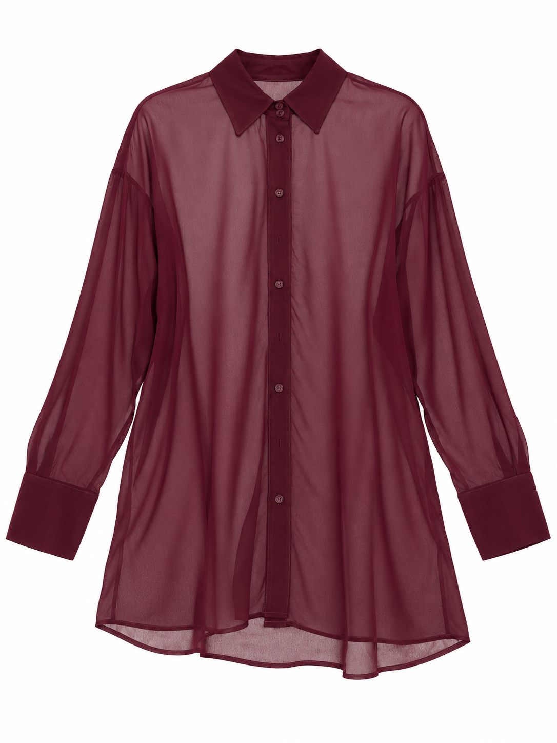 Camicia bordeaux trasparente - fronte