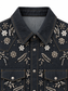 Camicia in denim con applicazioni floreali — colletto