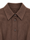 Camicia marrone effetto camoscio con laccetto - collo