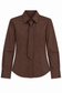 Camicia marrone in cotone con spalline imbottite: fronte