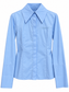 Camicia azzurra con maxi colletto - fronte