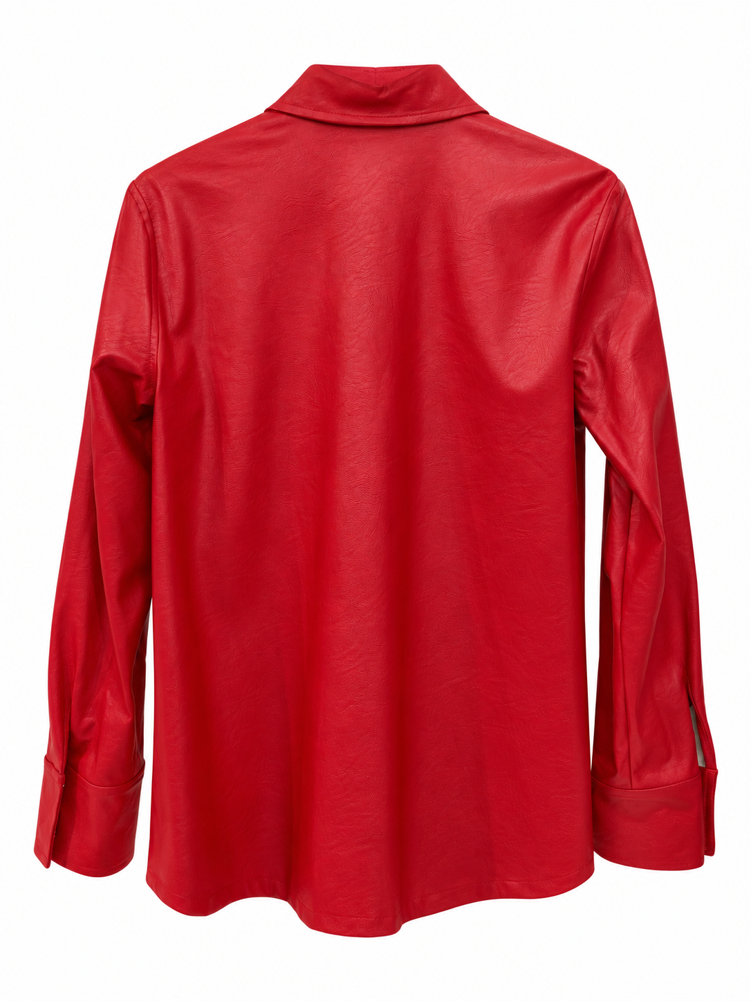 Camicia rossa in ecopelle - Vista posteriore