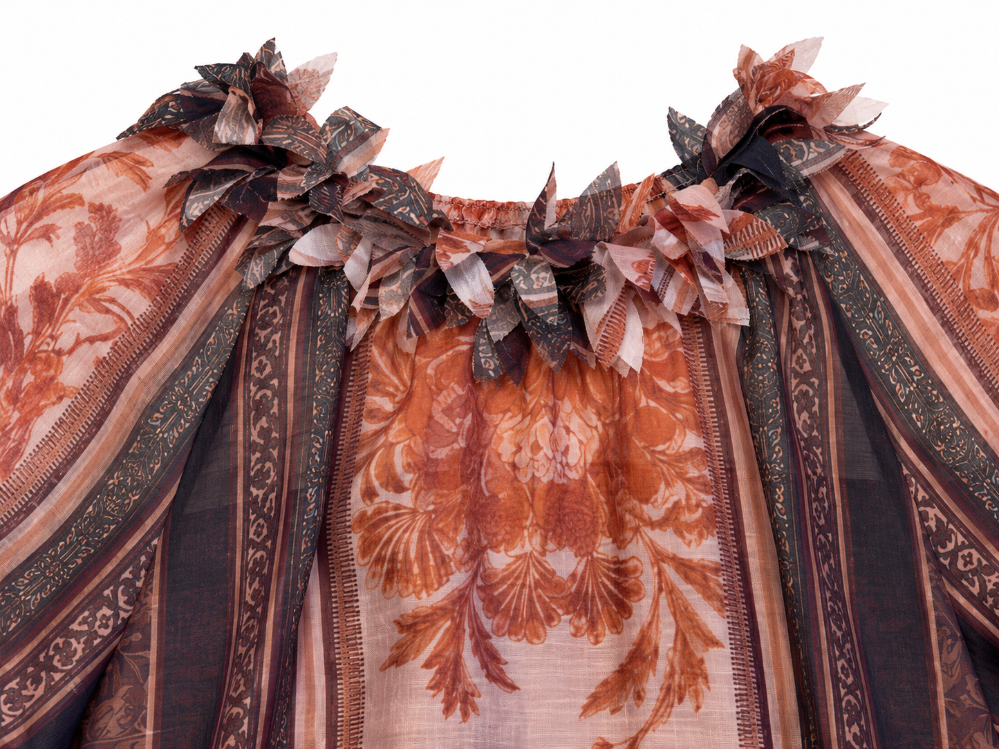 Camicia semitrasparente stampa foulard - collo