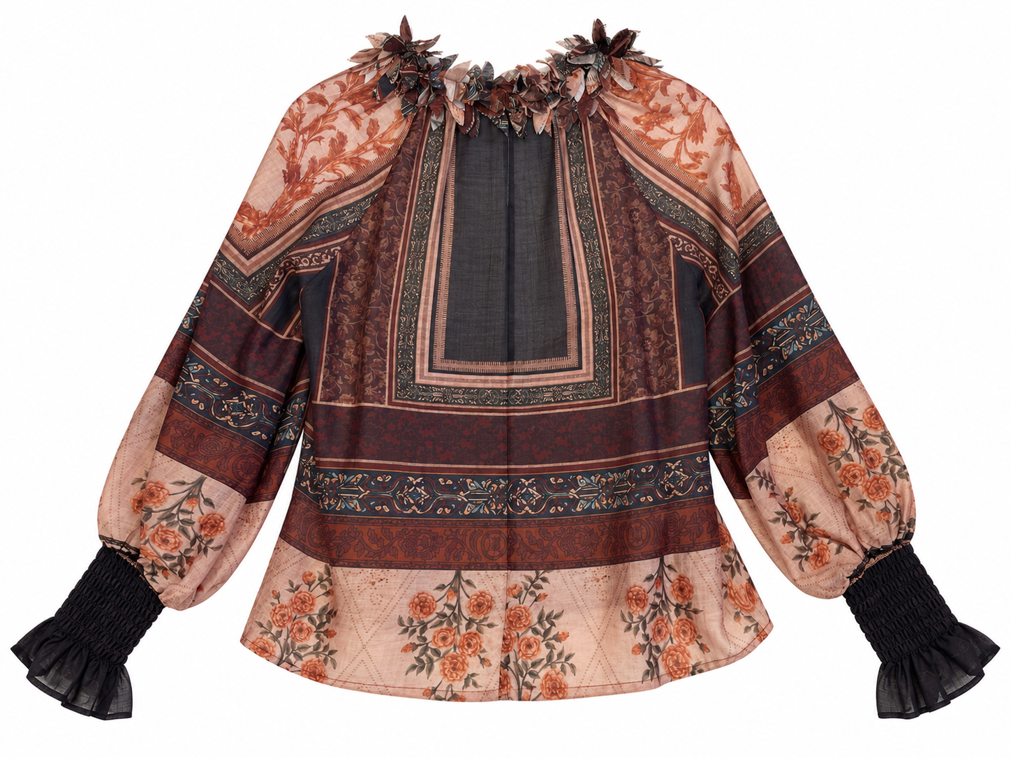 Camicia semitrasparente stampa foulard - retro