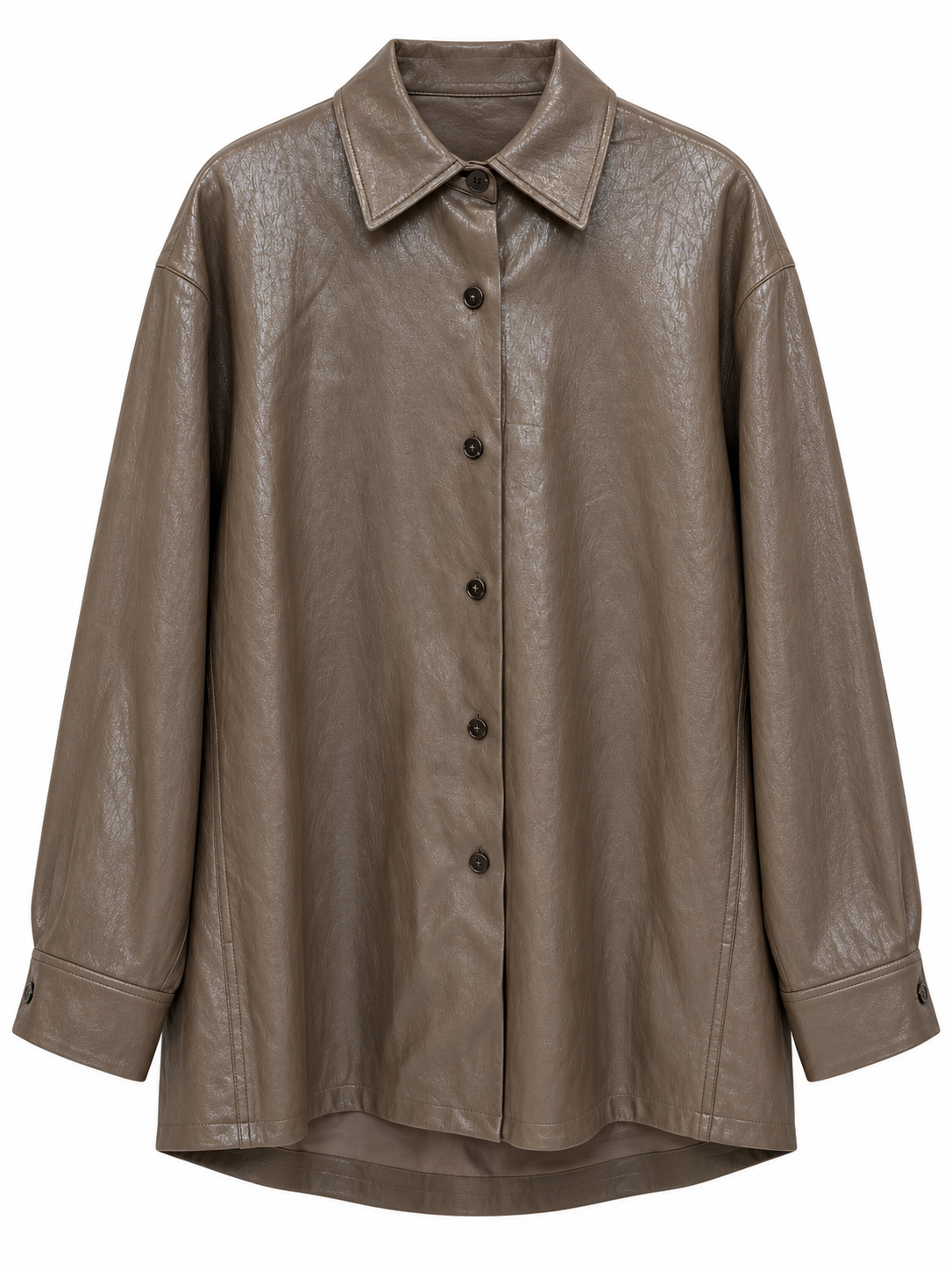 Camicia tortora effetto pelle - fronte