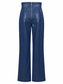 Pantaloni blu effetto coccodrillo a vita alta - retro