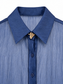 Camicia blu trasparente con bottoni decorativi - dettaglio 1