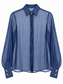 Camicia blu trasparente con bottoni decorativi - fronte
