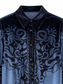 Camicia in velluto blu con fantasia ornamentale - dettaglio 1