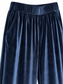 Pantaloni in velluto blu con fantasia ornamentale - dettaglio 1