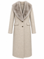 Cappotto beige lungo - Vista frontale con collo rimovibile
