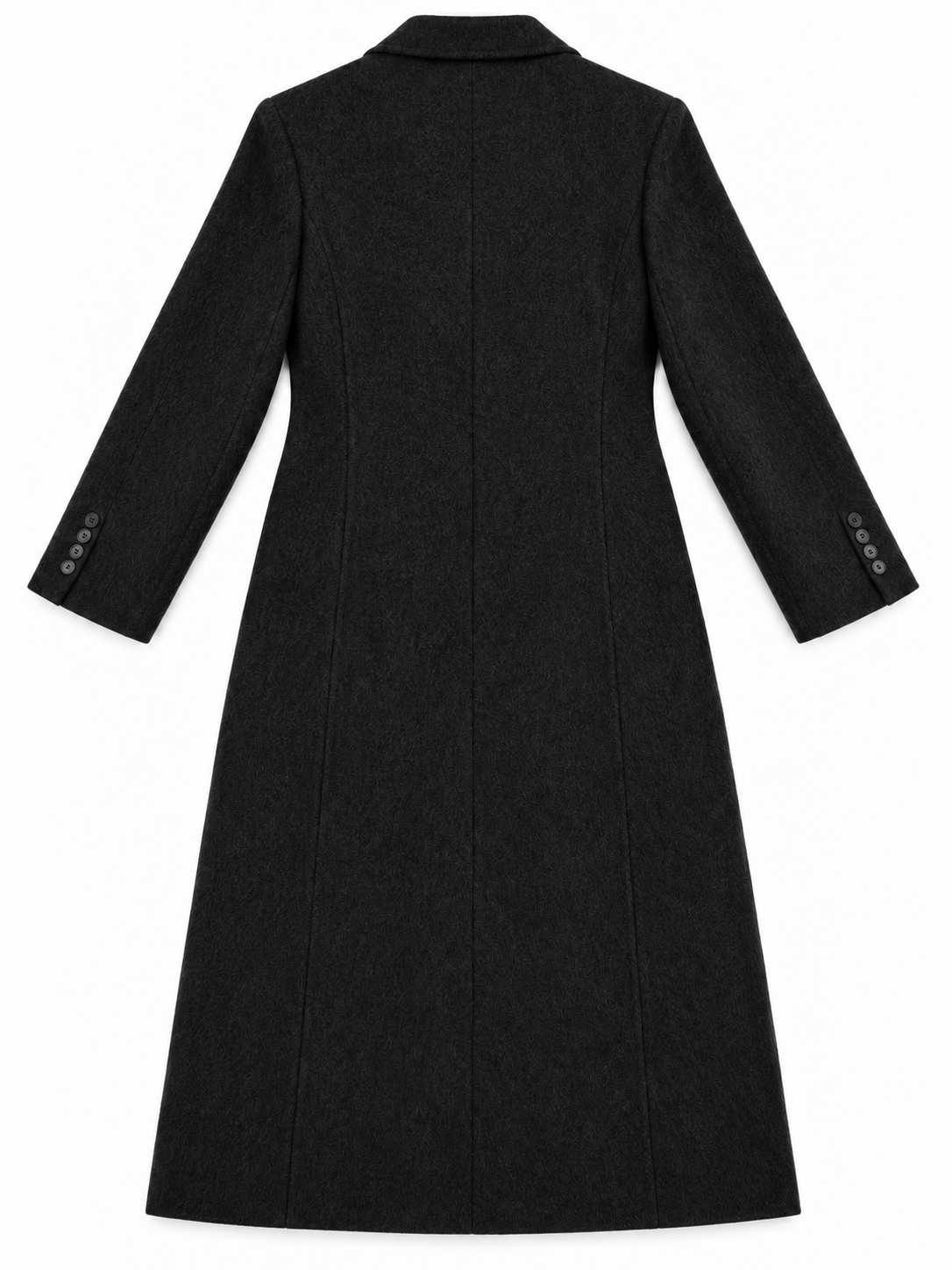 Cappotto lungo nero doppiopetto - retro