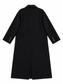 Cappotto nero in lana over, vista posteriore su sfondo bianco